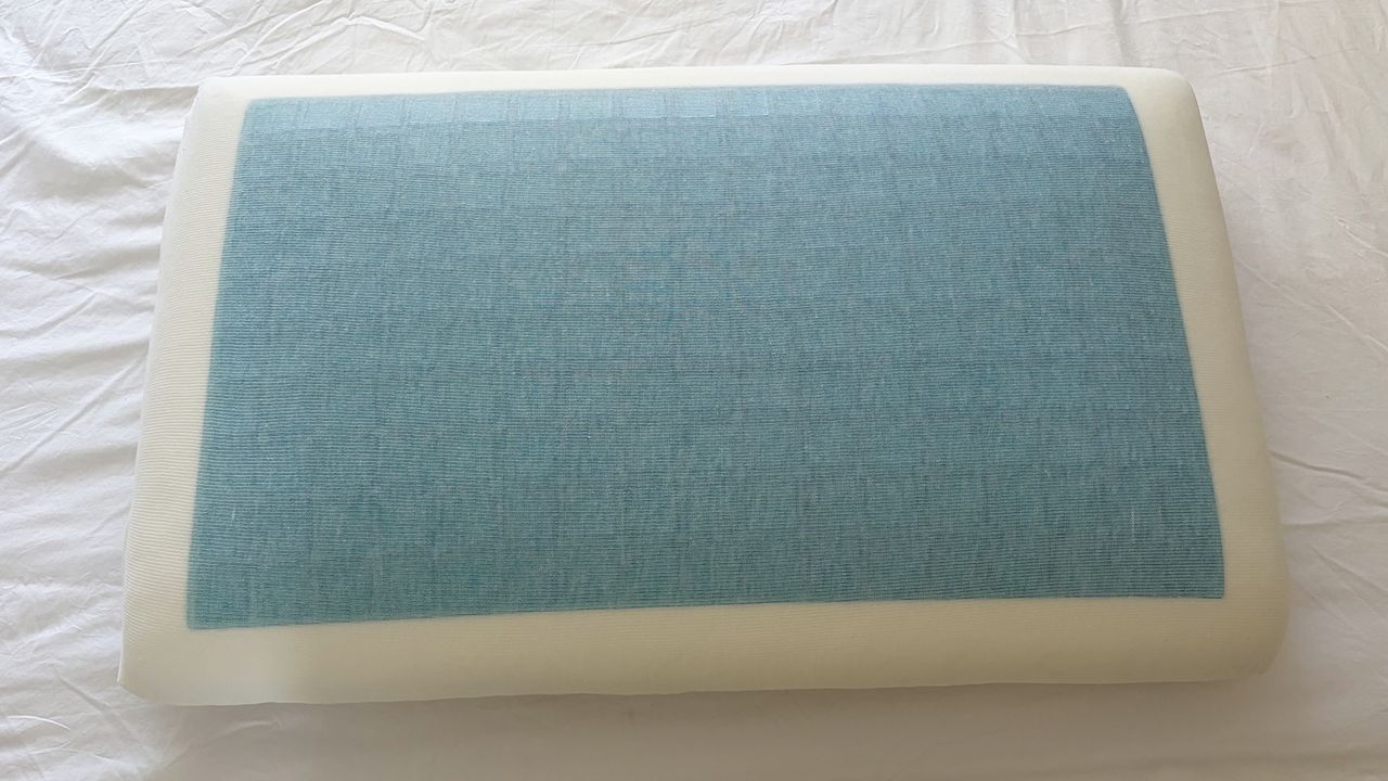 The interior fill of the Helix Cooling Memory Foam Pillow, in the reviewer's bedroom