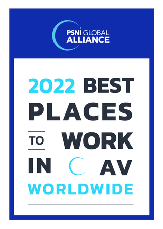 The Best Places to Work in AV announcement from PSNI Global Alliance.