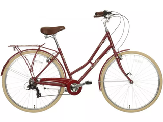 red pendelton somerby vintage style bicycle with cream tyres and leather saddle