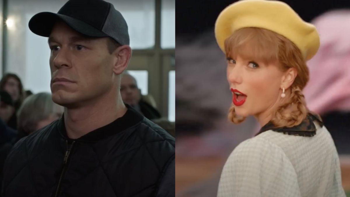 John Cena from Daddy&#039;s Home 2 and Taylor Swift from Karma music video side by side