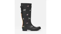 Joules Printed Wellies With Adjustable Back Gusset wellington boot with a dog motif