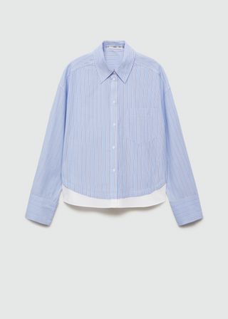 Mango Shirt With Contrasting Stripes