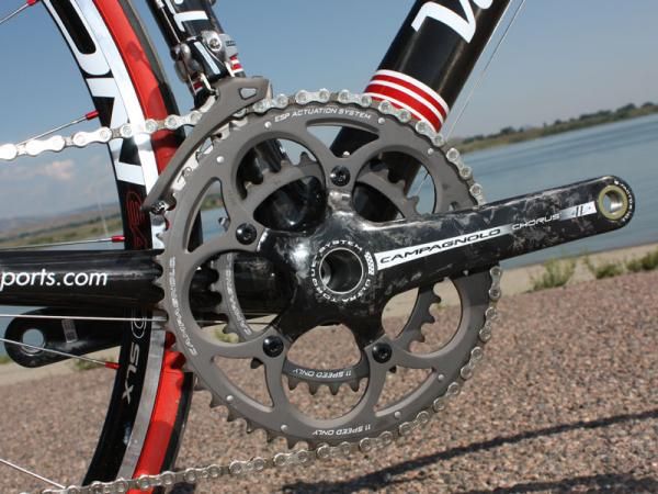 Campagnolo offer a trick press-fit bottom bracket that allows the use of their Ultra Torque cranks in BB30 shells with no separate adapters required