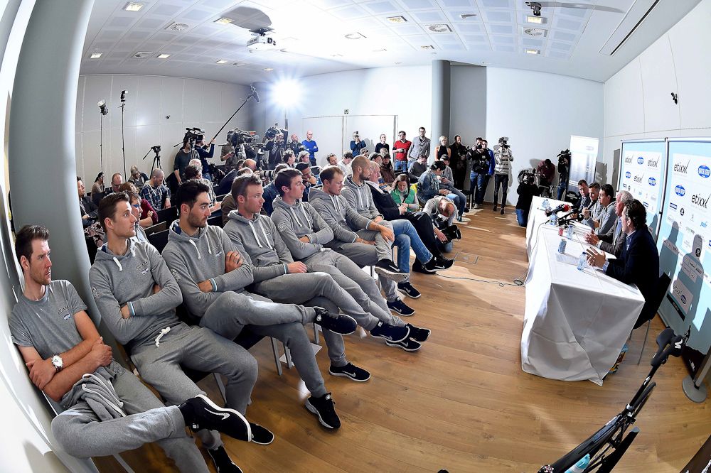 Etixx-QuickStep at Friday's press conference.