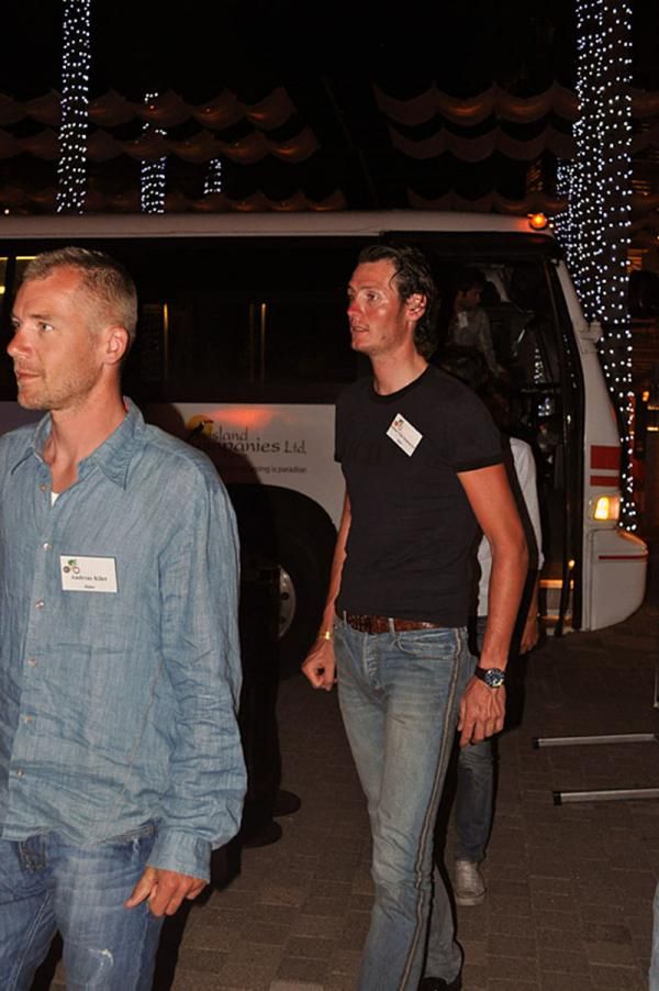 Andreas Klier (l) and Johan Van Summeren arrive at the evening's festivities