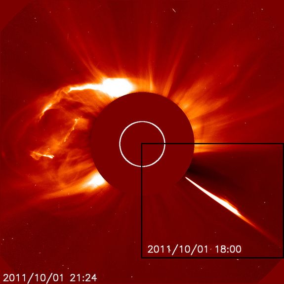 Huge coronal mass ejection