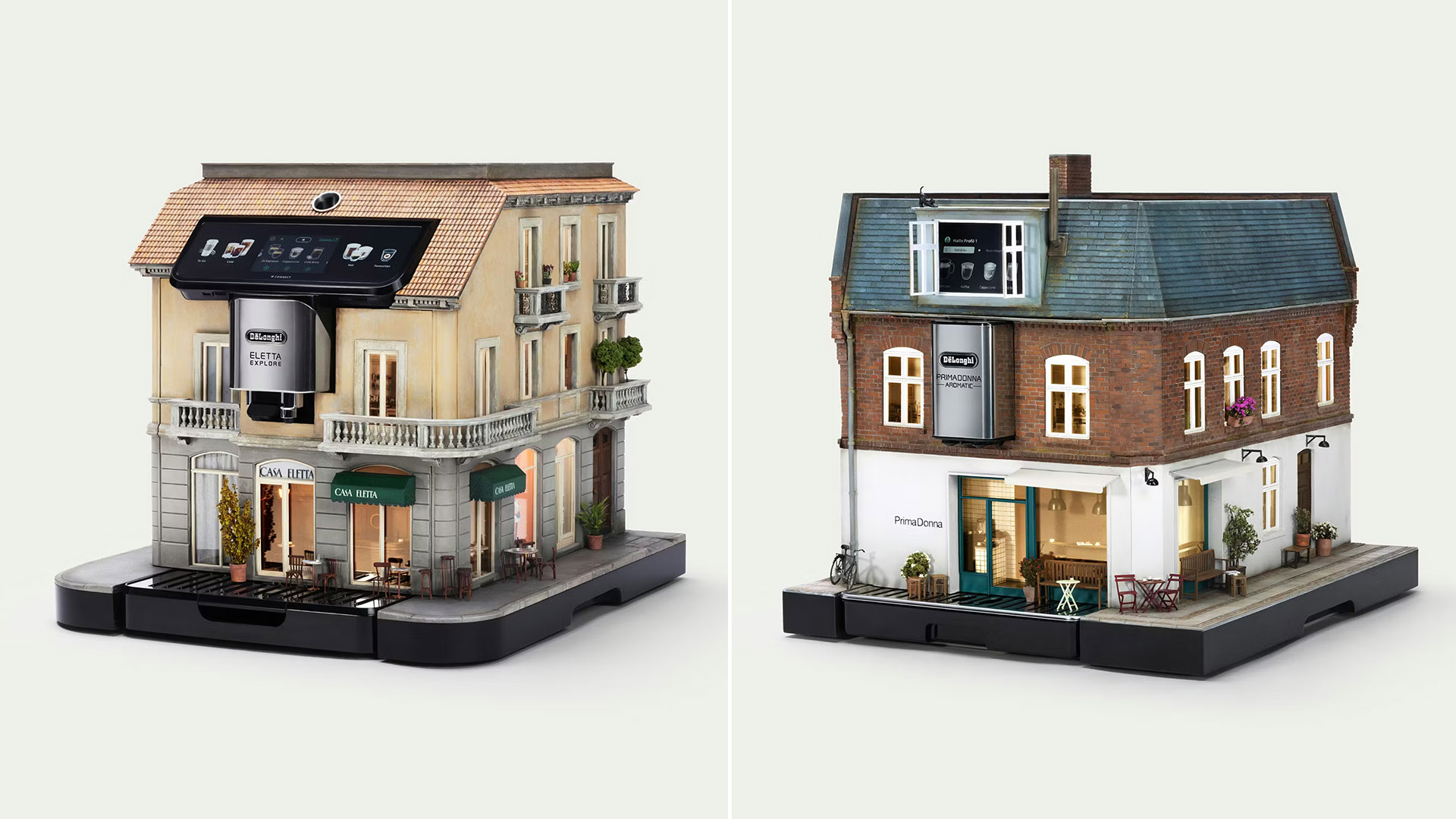 Photos of two coffee machines.