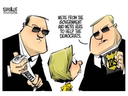 Political cartoon IRS audits democrat