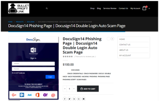 Purchase page for a DocuSign template from the BulletProofLinks site