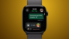 WhatsApp for Apple Watch on a gold coloured background