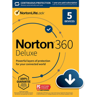 Norton 360 Deluxe (5 devices): was $90 now $20 @ Amazon