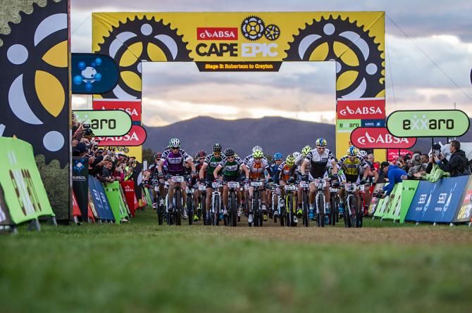 The start line at Robertson of stage 3 of the 2014 Cape Epic