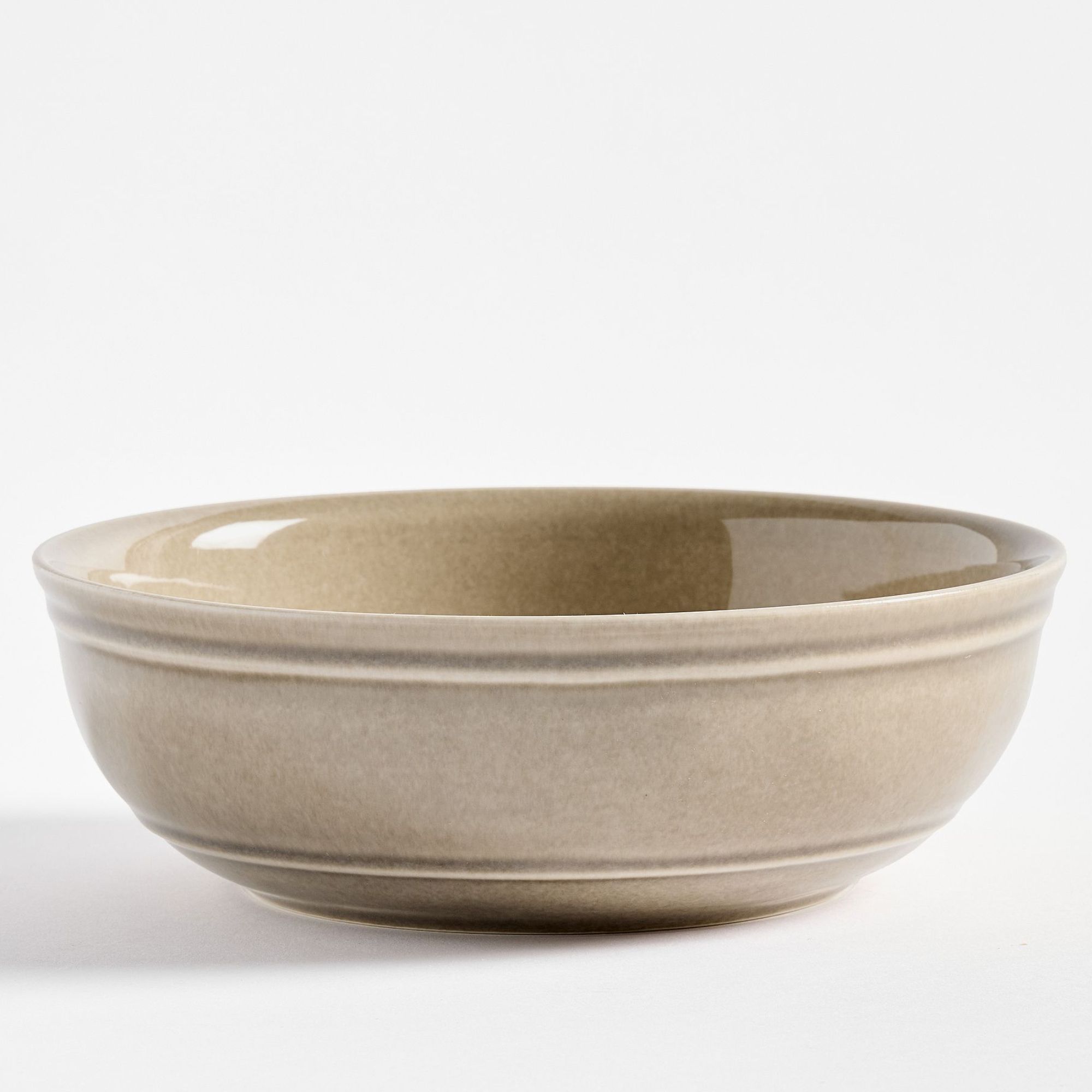 Taupe stoneware soup bowl