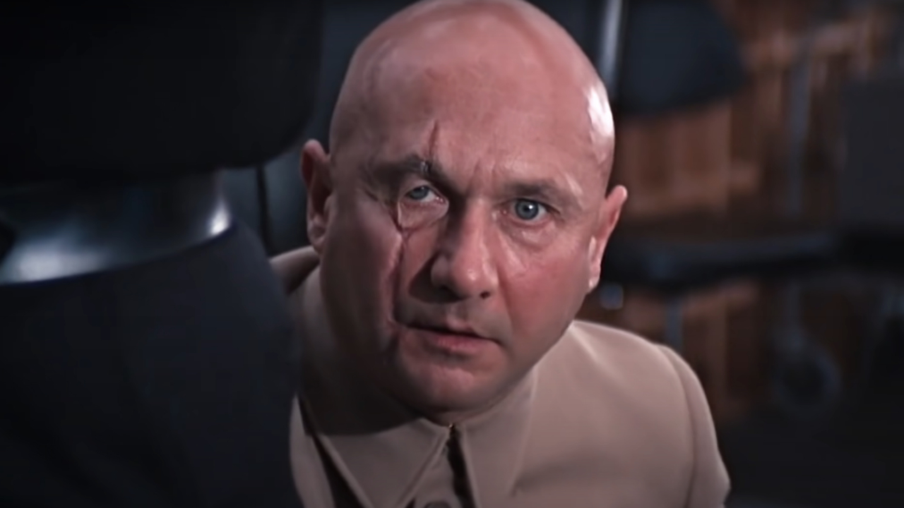 Donald Pleasence stares ahead meanacingly in You Only Live Twice.