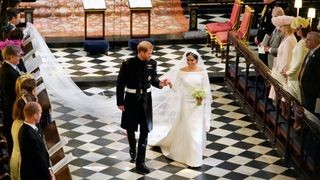 Prince Harry, Duke of Sussex and The Duchess of Sussex depart following their wedding