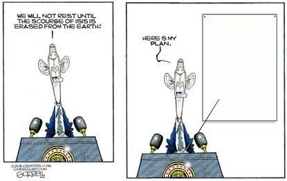 Obama Cartoon U.S. ISIS Strategy