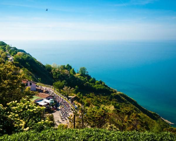 Riding along the coast and towards Fano on stage 5 of the Giro d'Italia