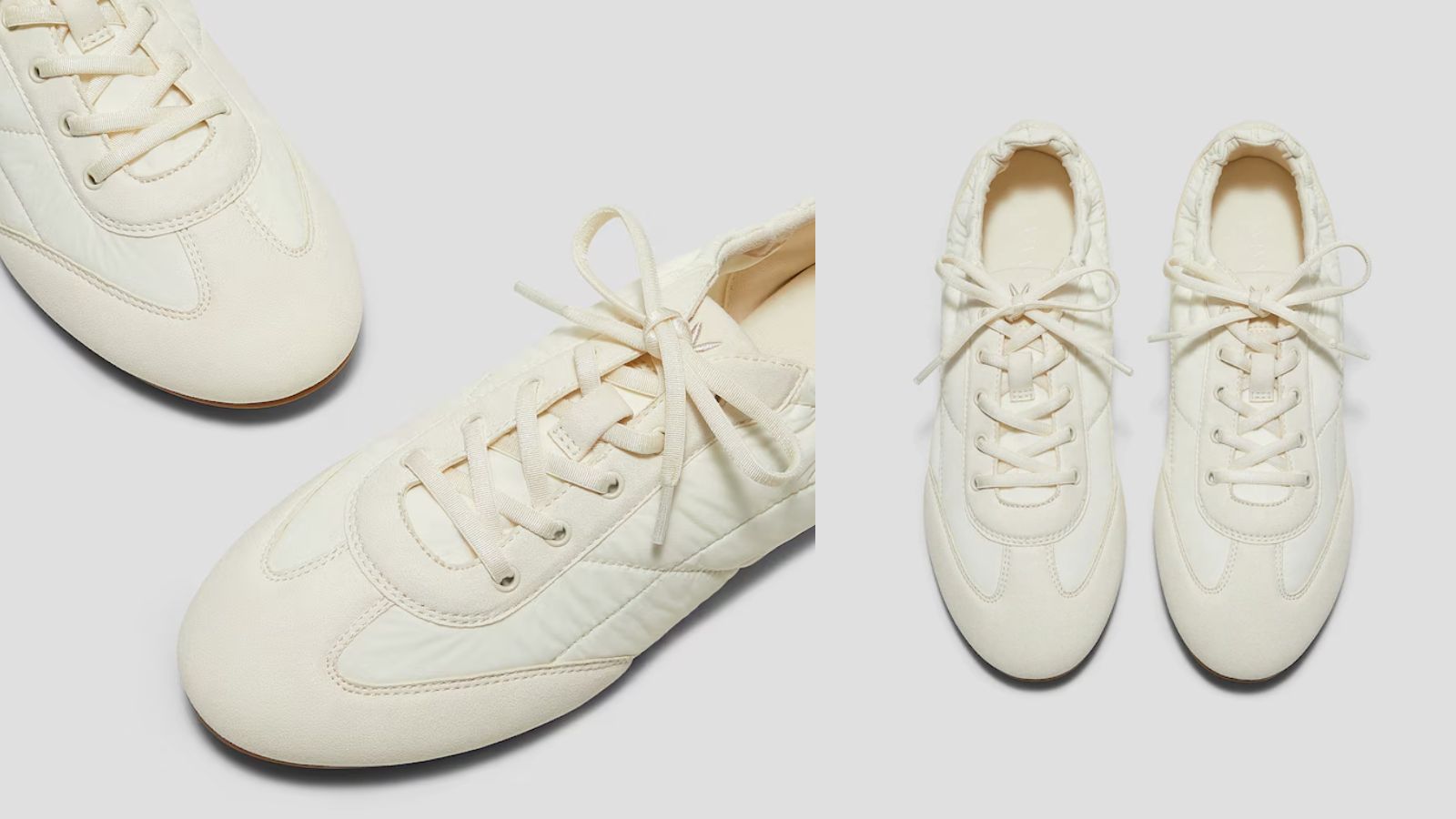 white/cream laceup sneakerina
