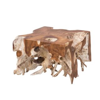 A teak wood coffee table