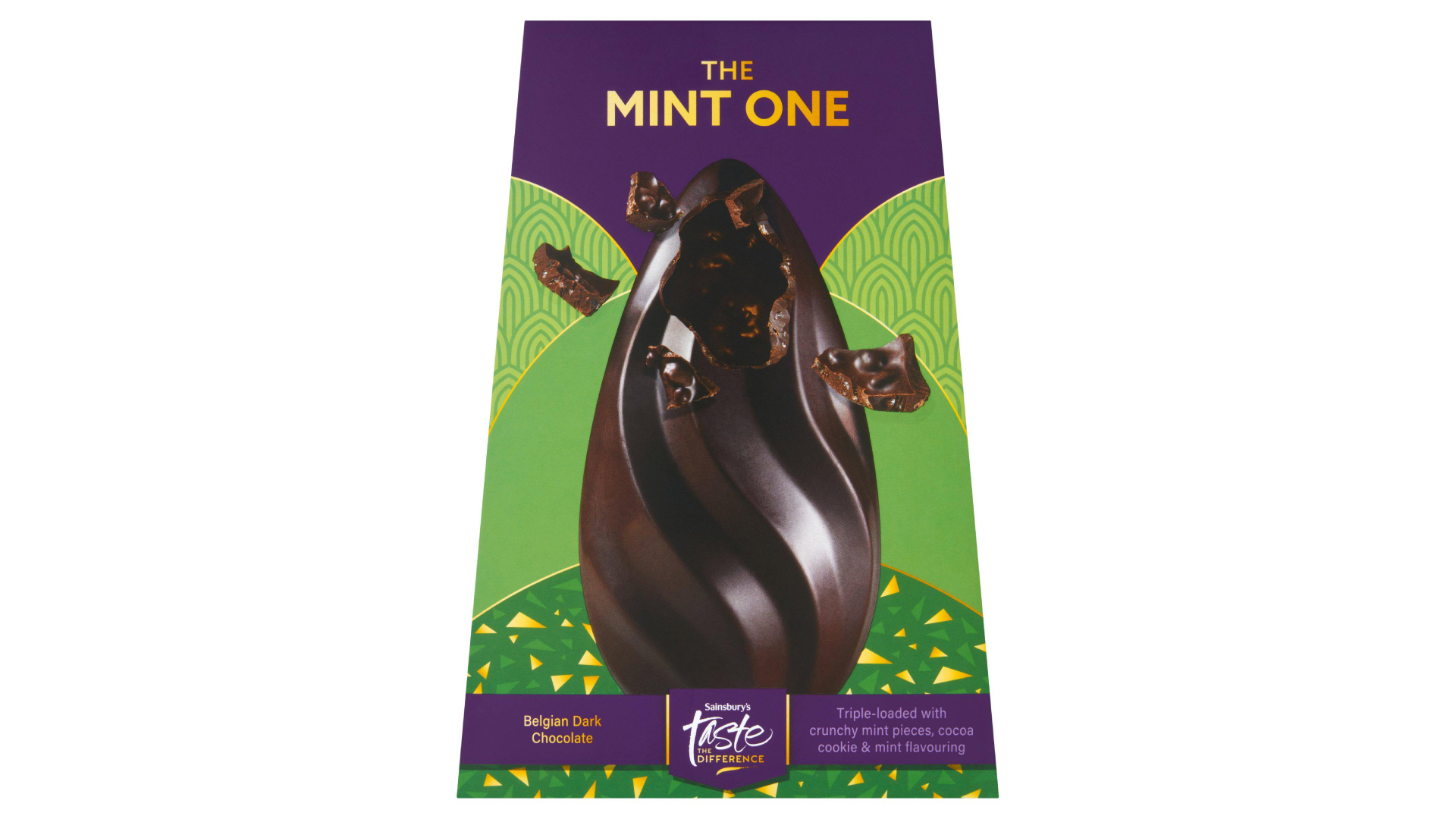 Sainsbury's mint chocolate easter egg in packaging