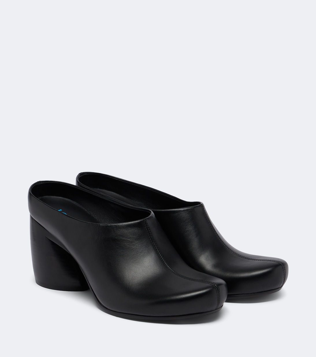 Oval Leather Mules in Black - Loewe