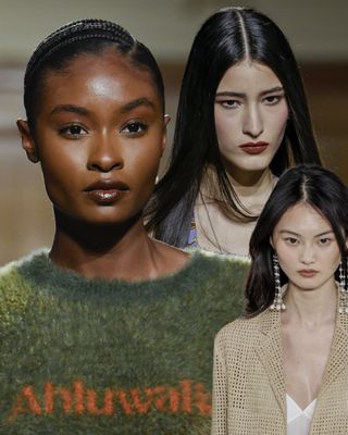 Models wearing mocha lips, one of the biggest make-up trends 2025