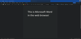Screenshot of Microsoft Word Online