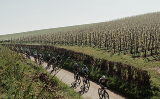 Riders on the course at Gravel Fondo Limburg for April's UCI Gravel World Series in 2023