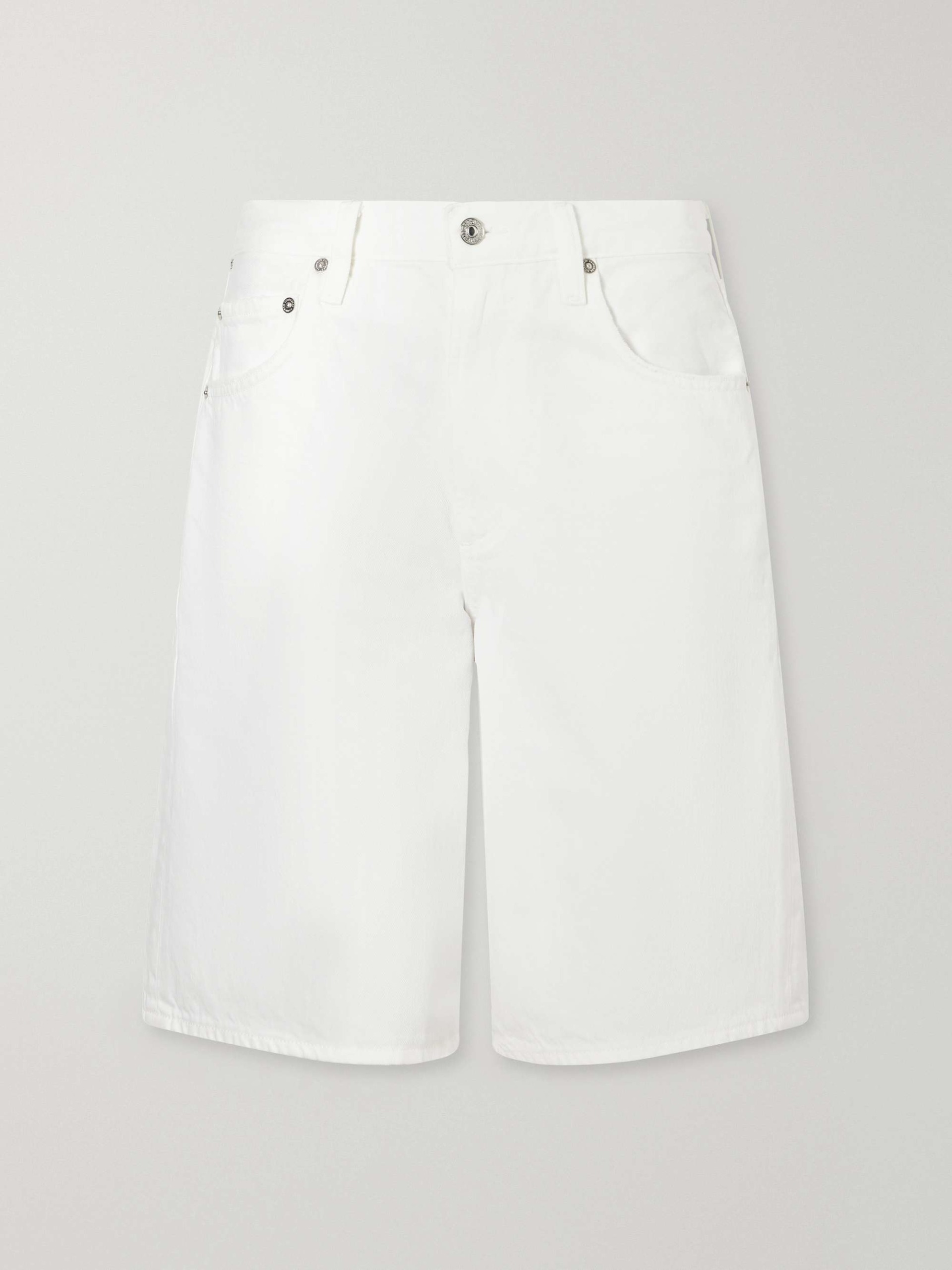 Court Denim Straight-Leg Shorts