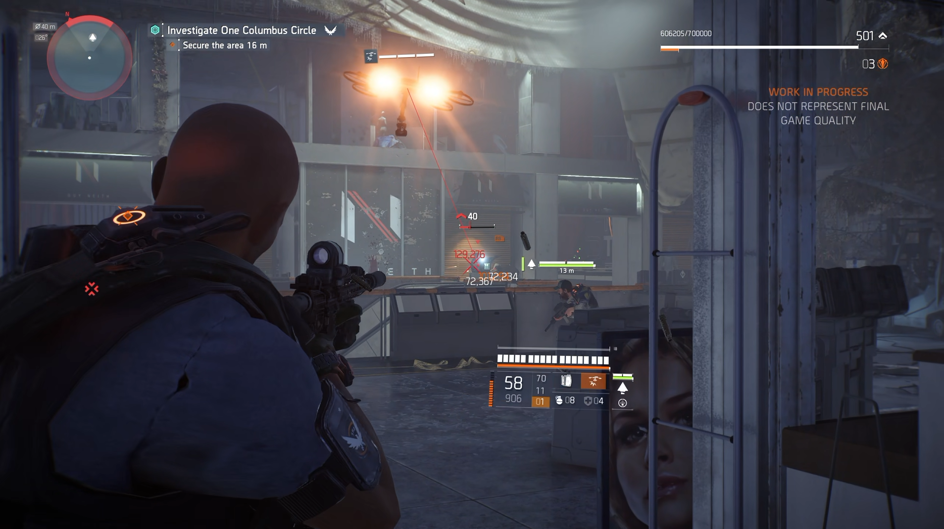 Screenshots of combat from the One Columbus Circle mission in The Division 2 Echoes of Central Park. 