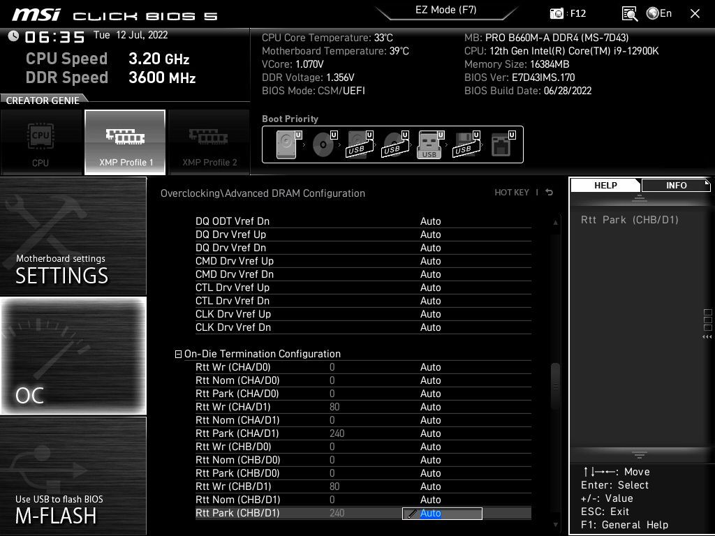 MSI Pro B660M-A DDR4