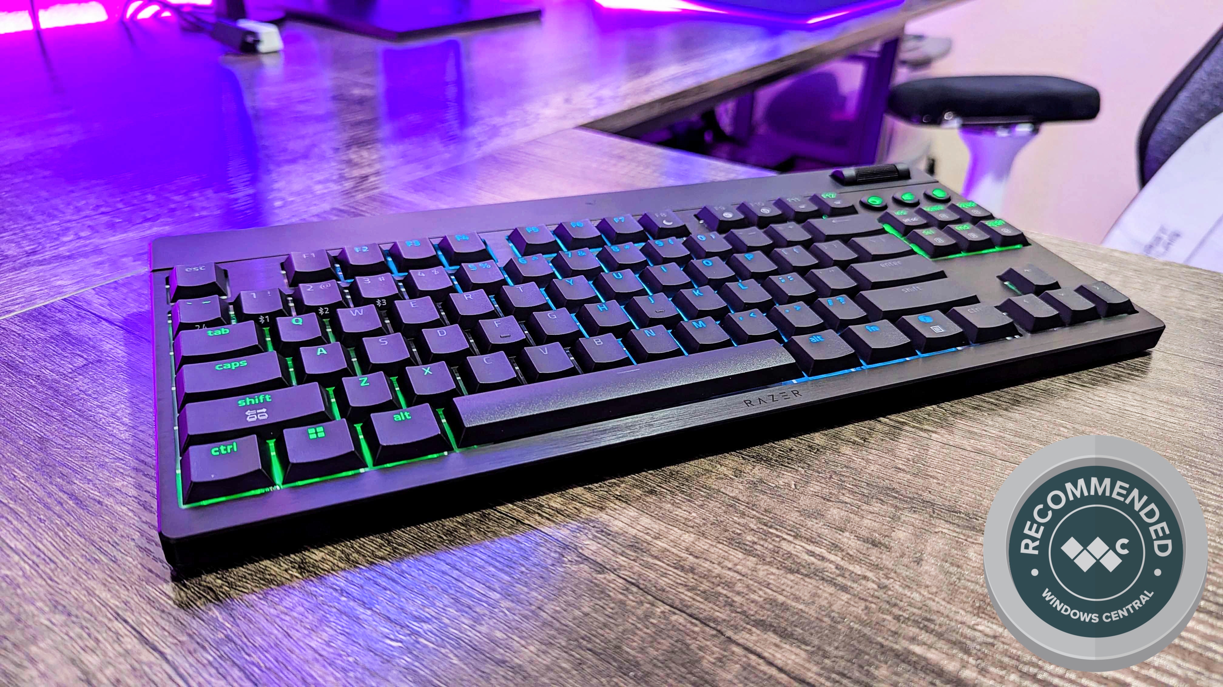Image of the Razer BlackWidow V4 Low-Profile HyperSpeed wireless gaming keyboard.