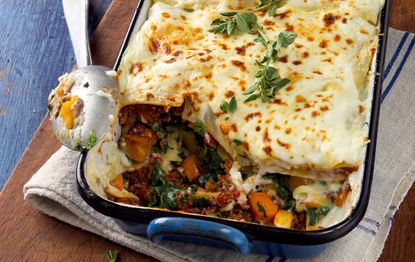 Quorn, squash and spinach lasagne