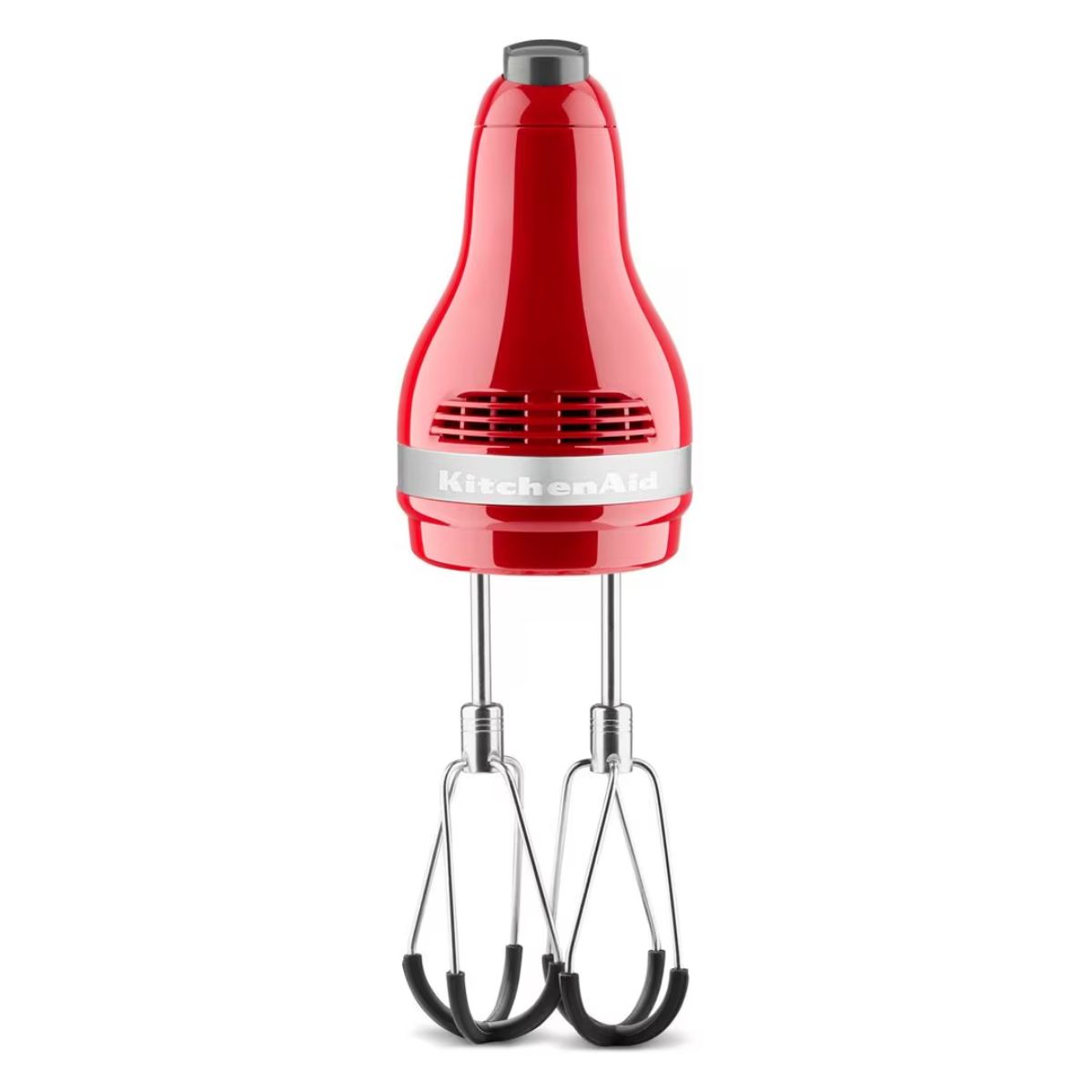 A red handmixer