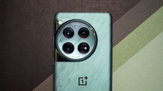 OnePlus 12 camera module against colorful background