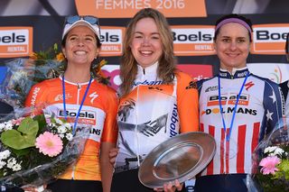 Evelyn Stevens, Anna van der Breggen and Megan Guarnier made up the 2016 Fleche Wallonne podium