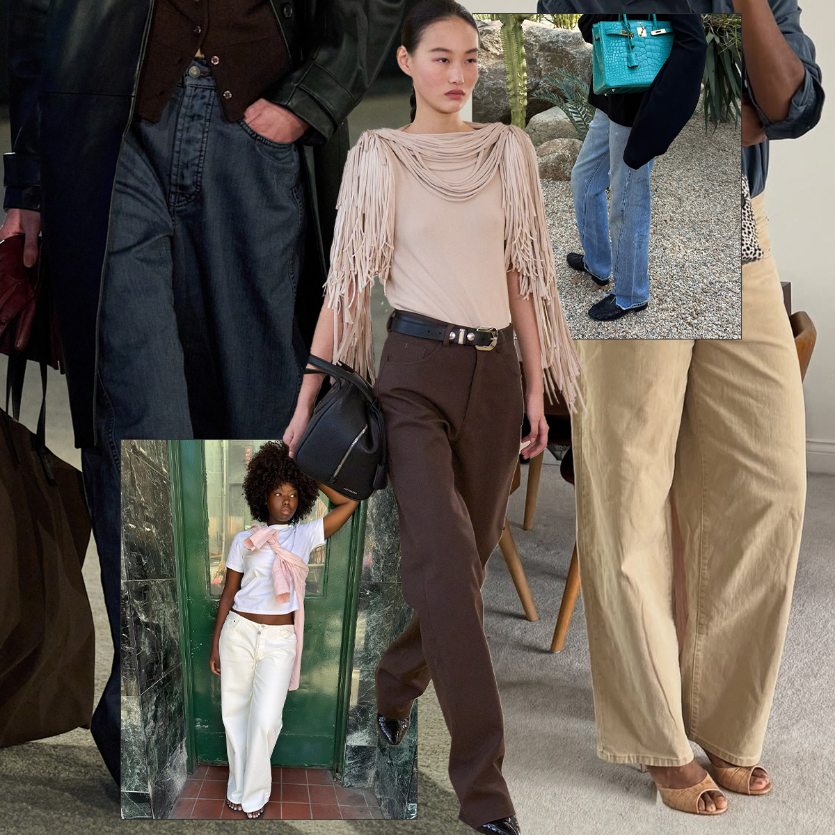 runway and influencer images featuring the major fall 2026 denim trends