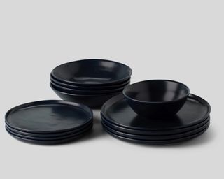 Crisp Modern Matte Black Salad Plate + Reviews