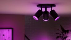 Philips Hue smart lights display purple light