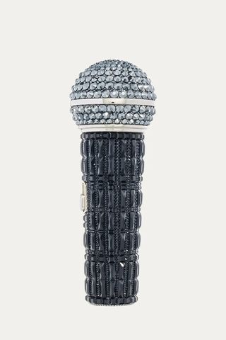 Judith Leiber Couture Microphone Crystal Clutch Bag with Chain Strap
