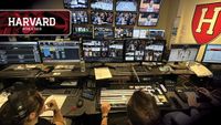 The Harvard athletics broadcast production control room. 