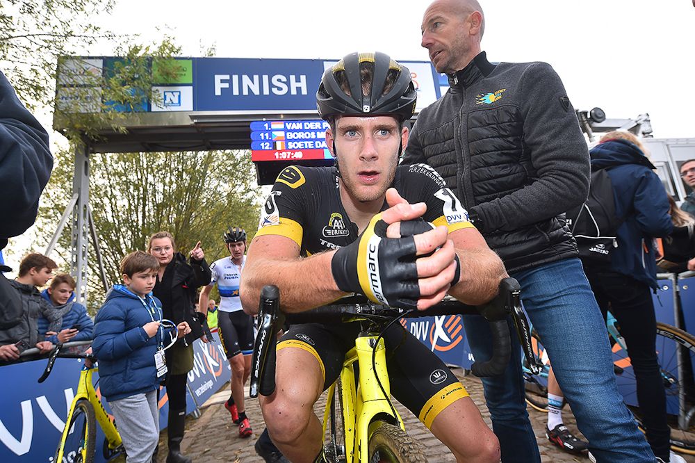 Daan Soete after the finish of Koppenbergcross