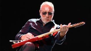 Musician Pete Townshend of The Who during Desert Trip at the Empire Polo Field on October 9, 2016 in Indio, California.