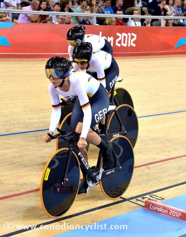 Germany in action during the women's team pursut finals