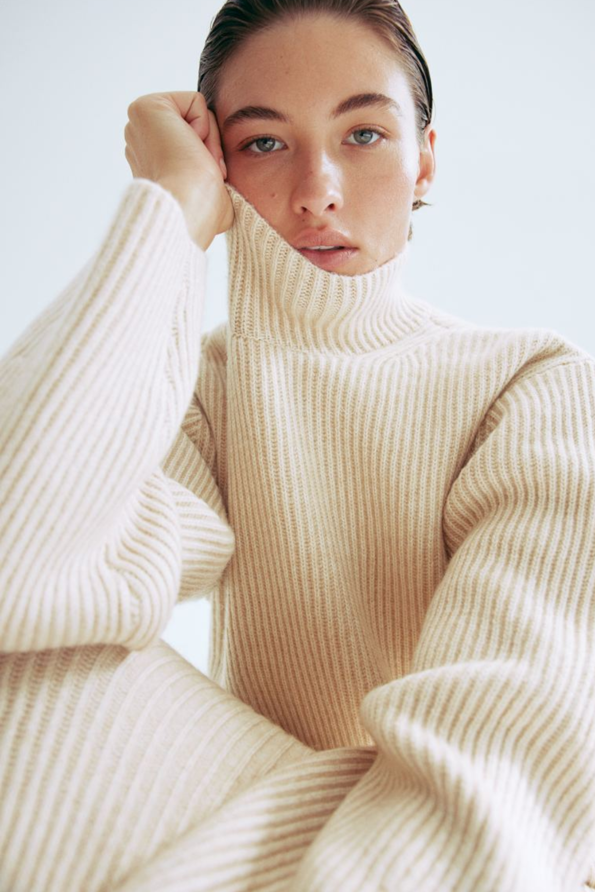 H&M Rib-knit Mock Turtleneck Sweater