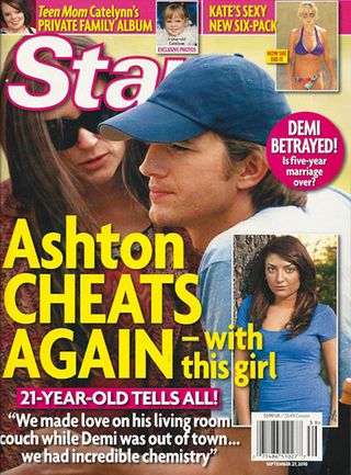 Ashton Kutcher and Demi Moore - Ashton Kutcher denies second cheating allegation - Demi Moore - Ashton Kutcher cheating - Star Magazine - Celebrity Scandals 2010 - Celebrity News - Marie Claire