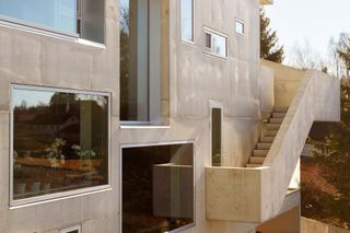 At first glance, the array of differently-sized windows