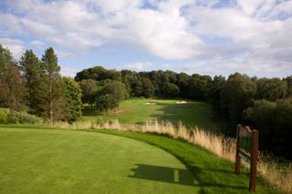 Pleasington Golf Club par-3 pictured from the tee