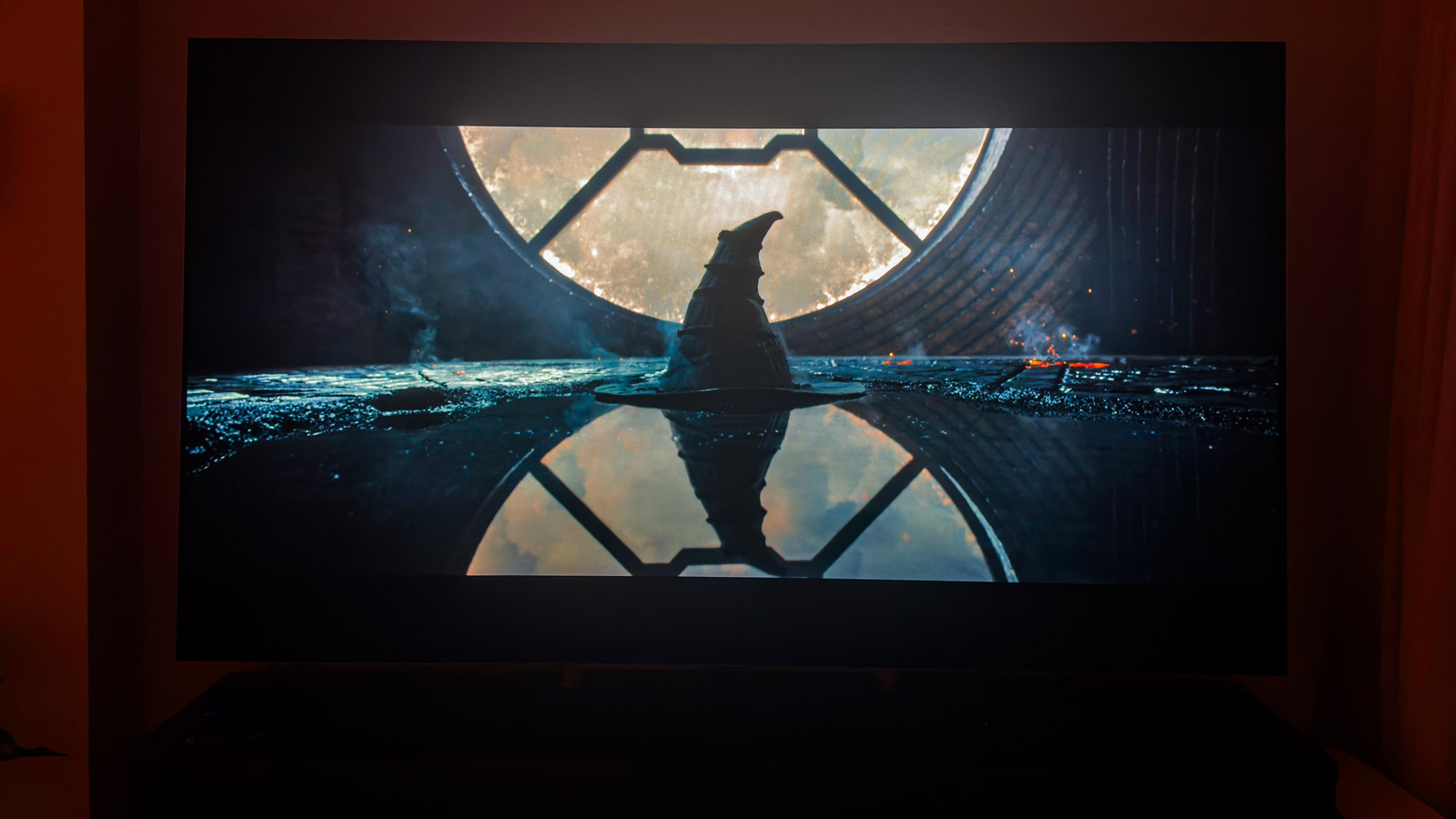 The opening scene from Wicked played back via the Kaleidescape Strato E movie player
