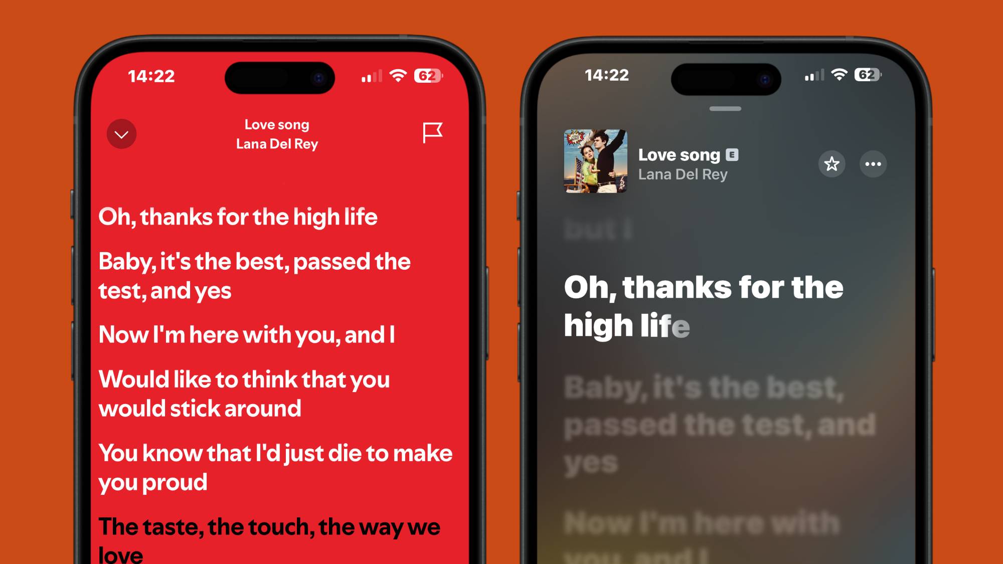 Apple Music's screenshots and Spotify words appear side by side